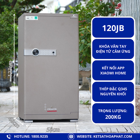 Két Sắt Xiaomi CRMCR 120JB Vân Tay Điện Tử Kết Nối APP Xiaomi Home Bảo Hành 6 Năm