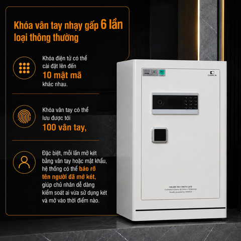 Két Sắt Xiaomi CRMCR 60LE – Thép Đặc Nguyên Khối, Vân Tay Định Danh, Cảnh Báo Trộm Về Điện Thoại