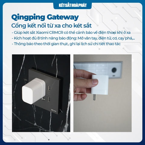 Qingping Gateway –  Thiết Bị Kích Hoạt Cảnh Báo Từ Xa Cho Két Sắt Xiaomi CRMCR