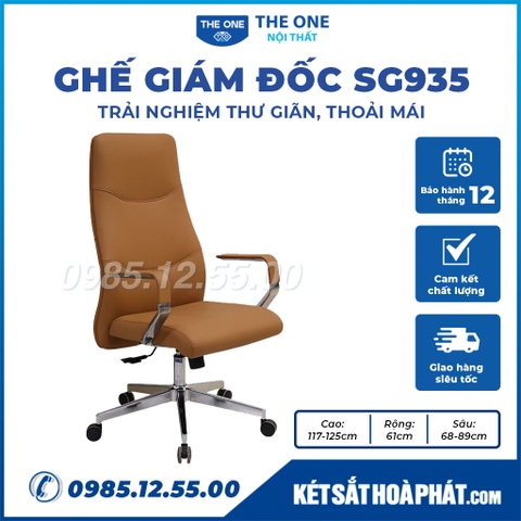 Ghế giám đốc Hòa Phát The One SG 935 da thật chân xoay chính hãng