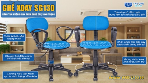 Ghế văn phòng SG130 thiết kế lõm giữa, giúp người ngồi thoải mái nhất