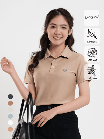 LAROMA Áo polo nữ basic trơn | Vải Coolmax làm mát