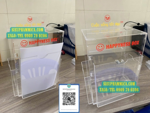 Hộp Thư Mica A4 Có Ngăn Đựng Giấy & Brochure - Hộp Thư Treo Tường