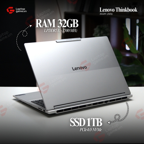[New Outlet fullbox] Lenovo ThinkBook 16 G8+ 2026 (00CD)  (AMD Ryzen 7-H255 | Ram32G | SSD 1TB | 16in 3.2K 165Hz - Star White)