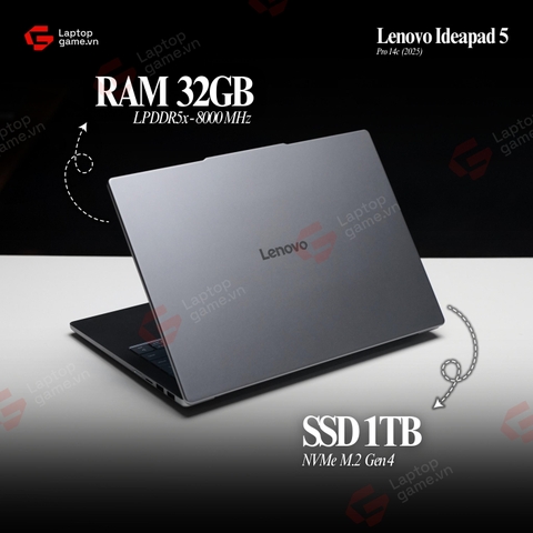 Lenovo IdeaPad 5 Pro 14C 2025 (1LCD) ( Xiaoxin Pro 14C AKP10 )(AMD Ryzen AI 7H-350 | RAM 32G | SSD 1TB | 14inch 2.8K OLED 120Hz )
