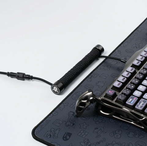 Cáp xoắn bàn phím cơ cao cấp GravaStar Coiled Aviator USB Cable - Black (GS A7_AC_BLK)