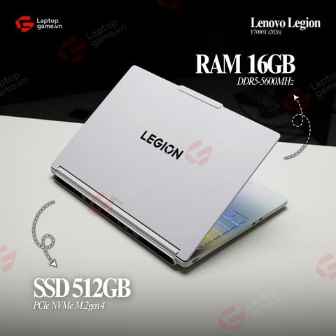 Lenovo LEGION Y7000X IAX11 2026 (59CD) (Core 7 245HX | Ram 16GB | SSD 512GB | RTX 5060 8GB | 15.3in 2.5K OLED 165Hz - White)