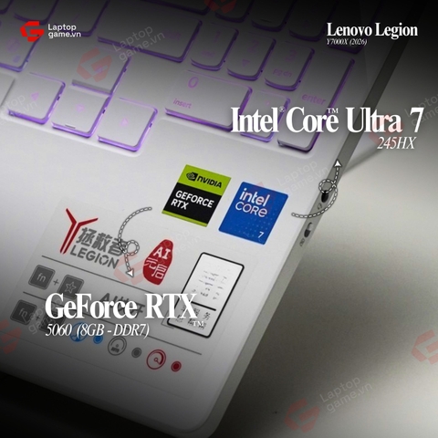 Lenovo LEGION Y7000X IAX11 2026 (59CD) (Core 7 245HX | Ram 16GB | SSD 512GB | RTX 5060 8GB | 15.3in 2.5K OLED 165Hz - White)