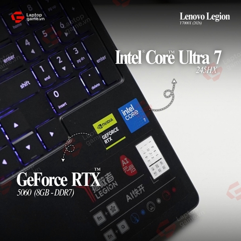 Lenovo LEGION Y7000X IAX11 2026 (58CD)  (Core 7 245HX | Ram 16GB | SSD 512GB | RTX 5060 8GB | 15.3in 2.5K OLED 165Hz)