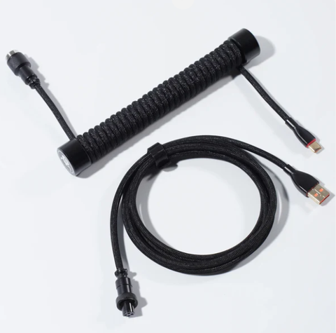 Cáp xoắn bàn phím cơ cao cấp GravaStar Coiled Aviator USB Cable - Black (GS A7_AC_BLK)