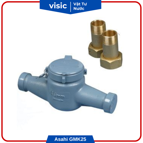 Đồng hồ đo nước Thái lan loại nối ren Asahi GMK25 phi 34