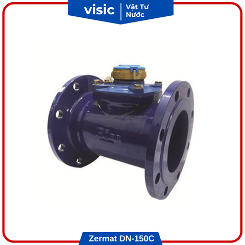 Đồng hồ đo nước mặt bích thân gang Zermat DN-150C phi 168