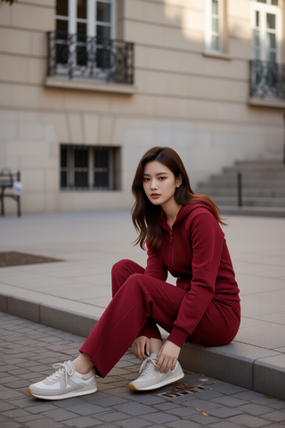 Bộ nỉ len TRALI 25511 màu đỏ