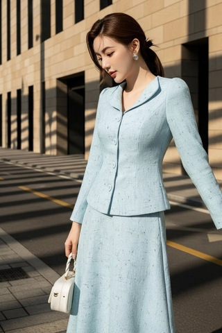 Bộ váy dạ tweed TRALI 25512