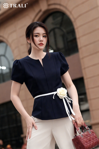 Áo sơ mi nữ TRALI 25134 đen