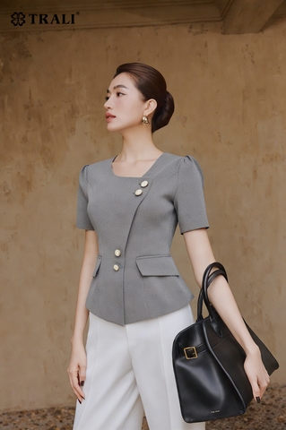 Áo sơ mi nữ TRALI 25127 màu ghi