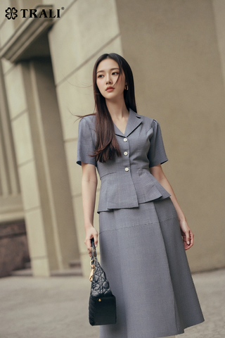 Áo sơ mi nữ TRALI 25131 màu ghi