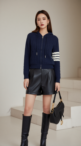 Áo khoác len TRALI 25604 màu than