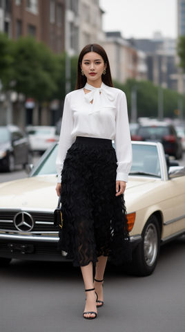 Áo sơ mi dài tay TRALI 25138 màu trắng