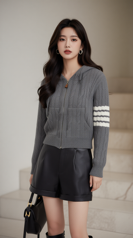 Áo khoác len TRALI 25604 màu ghi