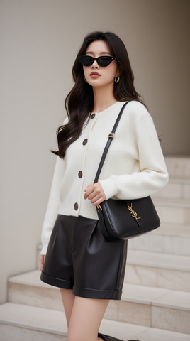 Áo khoác len TRALI 25605 màu trắng