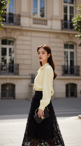 Áo sơ mi dài tay TRALI 25138 màu Vàng