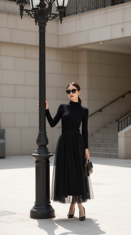 Áo len cổ 3p 25609 Đen