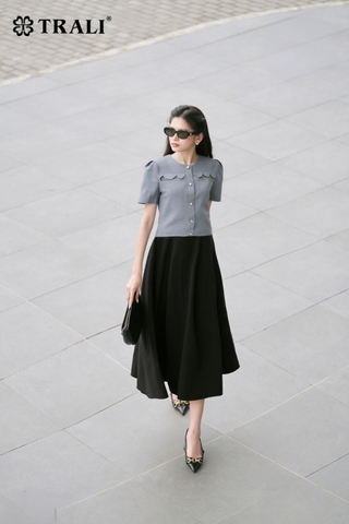 Áo sơ mi nữ TRALI 25128 màu ghi