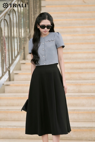 Áo sơ mi nữ TRALI 25128 màu ghi