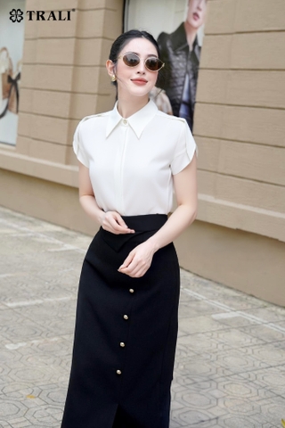 Áo sơ mi nữ TRALI 25125 màu trắng