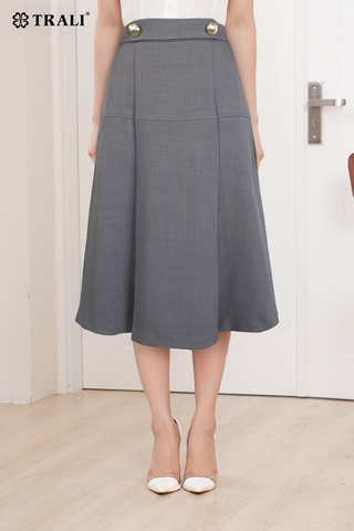 Chân váy xếp ly TRALI 25301 ghi
