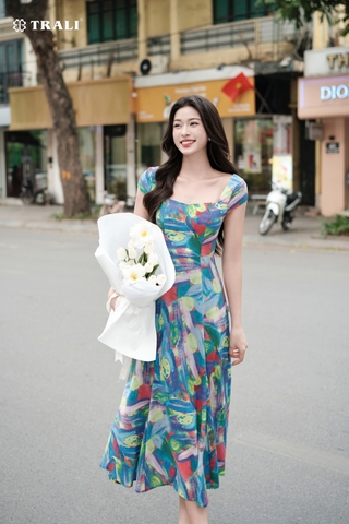 Đầm Trali 25206 Xanh