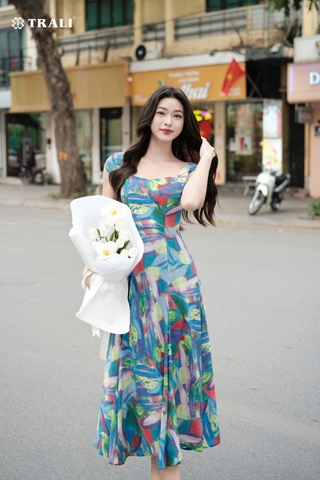 Đầm Trali 25206 Xanh