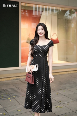 Đầm Trali 25206 Chấm Bi