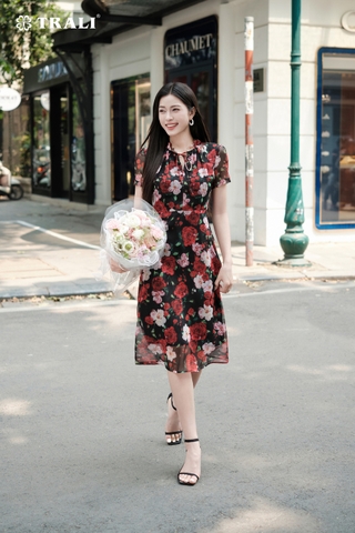Đầm xòe Trali 25201 Hoa