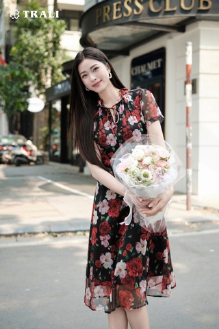 Đầm xòe Trali 25201 Hoa