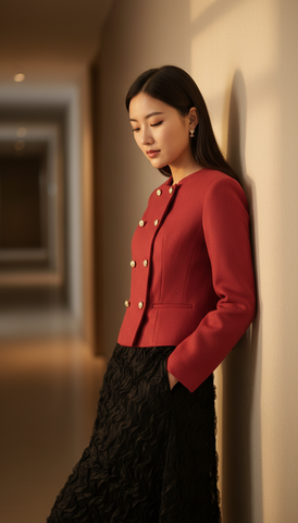 Áo dạ nỉ TRALI 25812 màu đỏ