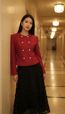 Áo dạ nỉ TRALI 25812 màu đỏ