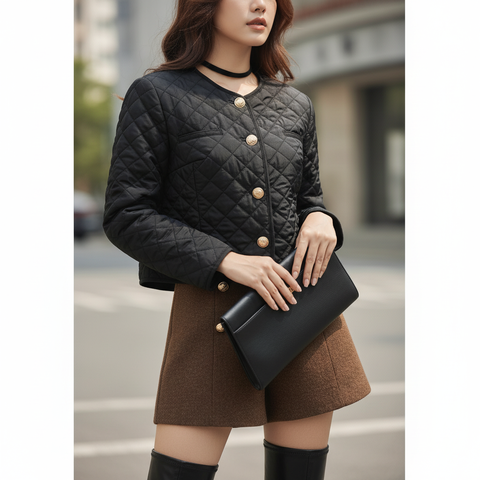 Áo phao quả trám TRALI 25810 màu Đen