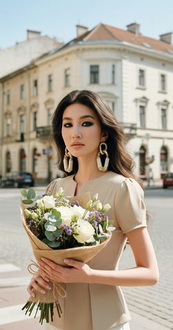 Áo sơ mi nữ TRALI 25135 màu be