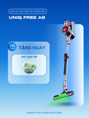 Máy hút bụi cầm tay không dây UNIQ Free A9 Ultra | Pro động cơ BLDC