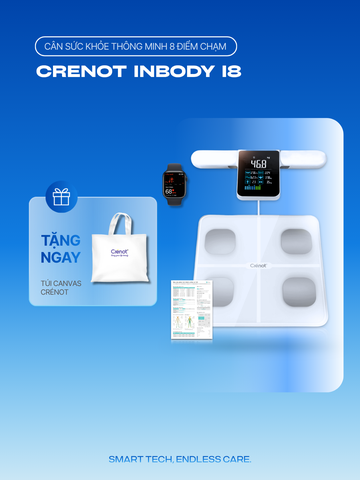 Cân sức khỏe điện tử Crenot inBody i8 cân phân tích lượng mỡ đo 31 chỉ số cơ thể thông minh cân y tế điện tử mini