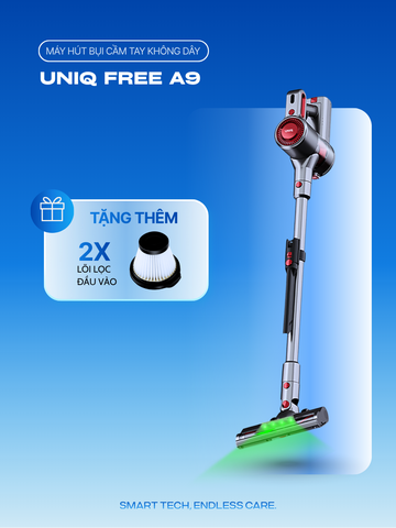 Máy hút bụi cầm tay không dây UNIQ Free A9 Pro máy hút bụi mini gia đình đa năng cây hút bụi xe ô tô ga giường sofa nệm