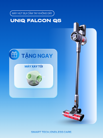 Máy hút bụi cầm tay không dây UNIQ Falcon Q5 cao cấp động cơ BLDC