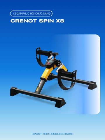 Xe đạp thể dục gấp gọn mini Crenot Spin X8 phục hồi chức năng cho người già trấn thương tập luyện tại chỗ tại nhà dân văn phòng