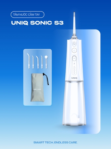 Máy tăm nước UNIQ Sonic S3 vệ sinh răng miệng tam nuoc mini nhỏ gọn cầm tay tăm nước du lịch chống thấm nước