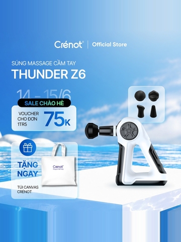 Máy massage cầm tay cao cấp Crenot Thunder Z6 máy massage mini mát xa toàn thân đấm lưng cổ vai gáy