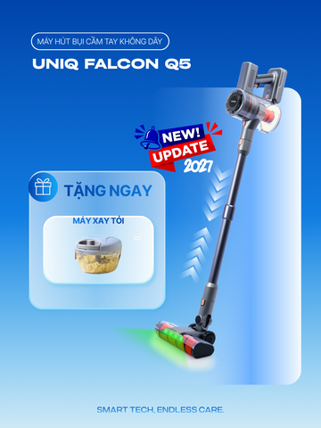 Máy hút bụi cầm tay không dây UNIQ Falcon Q5 cao cấp động cơ BLDC