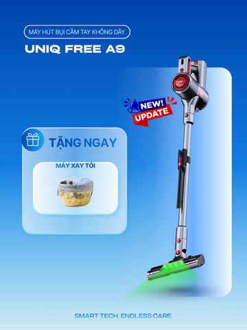 Máy hút bụi cầm tay không dây UNIQ Free A9 Ultra | Pro động cơ BLDC