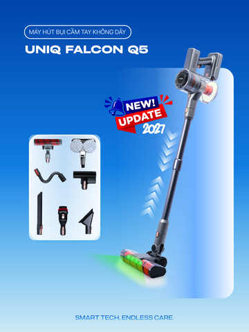 Máy hút bụi cầm tay không dây UNIQ Falcon Q5 cao cấp động cơ BLDC